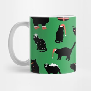 Christmas black cats Mug